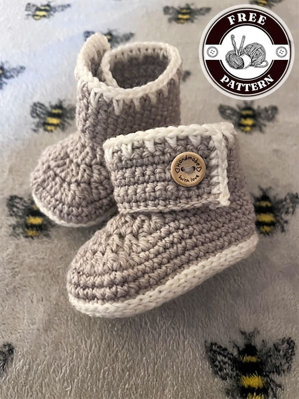buttoned ankle crochet baby booties