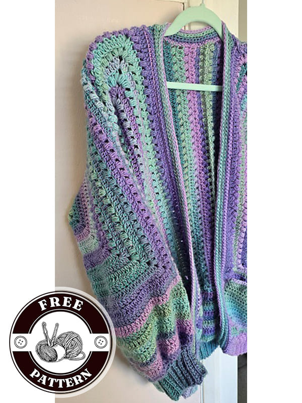 crochet popcorn cardigan pattern