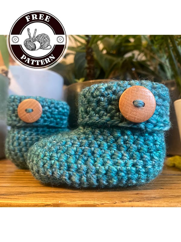 cuffed crochet baby booties pattern