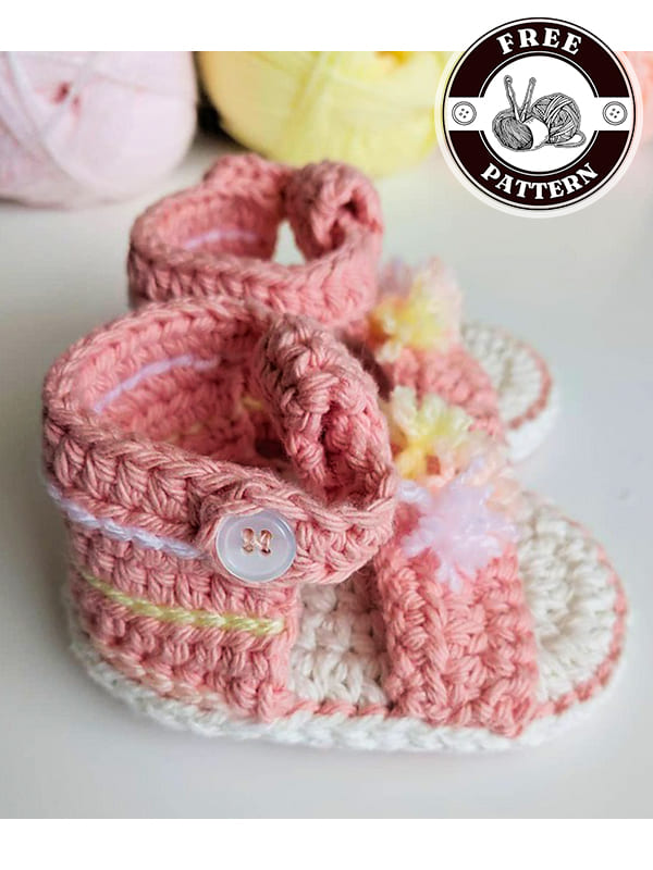 boho crochet baby sandals pattern