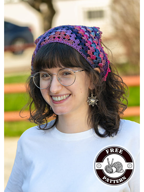easy crochet granny triangle bandana (2)