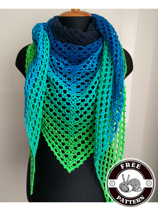 flower crochet triangle shawl pattern