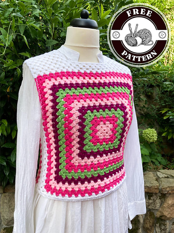 vintage granny square vest pattern